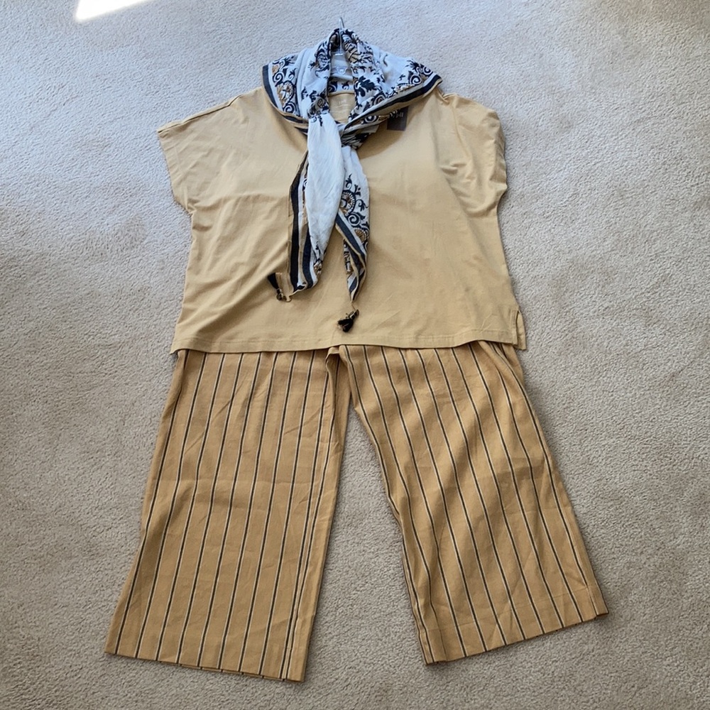 J.Jill Yellow Ochre Wide leg Linen Pants